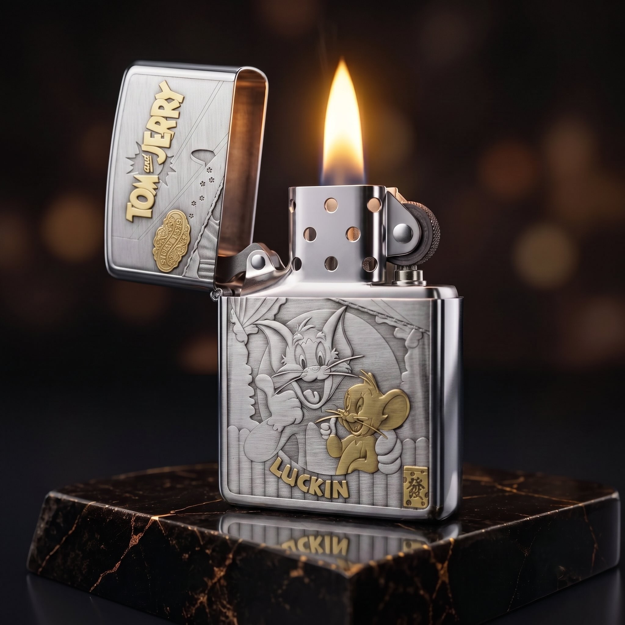 1-ates-premium-armor-zippo-cakmak-zippo-myzippo-zippo-cakmak-ates-premium-zippo- Tom and Jerry Armor Zippo Çakmak - Görsel 1