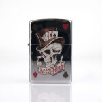 Skull Aces High Design Classic Zippo Çakmak - Görsel 3