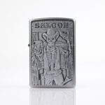 Skull Cowboy Design Plakalı Zippo Çakmak - Görsel 3