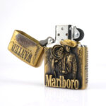 Marlboro Cowboy Plakalı Zippo Çakmak - Görsel 7