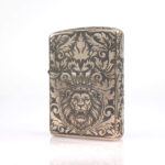 Lion King Sterling Silver (Gümüş) Armor Luxury 360° Zippo Çakmak - Görsel 2