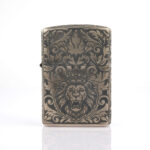 Lion King Sterling Silver (Gümüş) Armor Luxury 360° Zippo Çakmak - Görsel 3