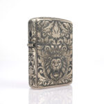 Lion King Sterling Silver (Gümüş) Armor Luxury 360° Zippo Çakmak - Görsel 4