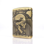 Antic Brass Skull Armor Luxury 360° Zippo Çakmak - Görsel 2