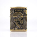 Antic Brass Skull Armor Luxury 360° Zippo Çakmak - Görsel 3