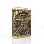 Antic Brass Skull Armor Luxury 360° Zippo Çakmak - Görsel 5