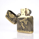 Antic Brass Skull Armor Luxury 360° Zippo Çakmak - Görsel 6