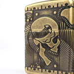 Antic Brass Skull Armor Luxury 360° Zippo Çakmak - Görsel 8
