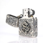 Dragon Sterling Silver (Gümüş) Armor Luxury 360° Zippo Çakmak - Görsel 8