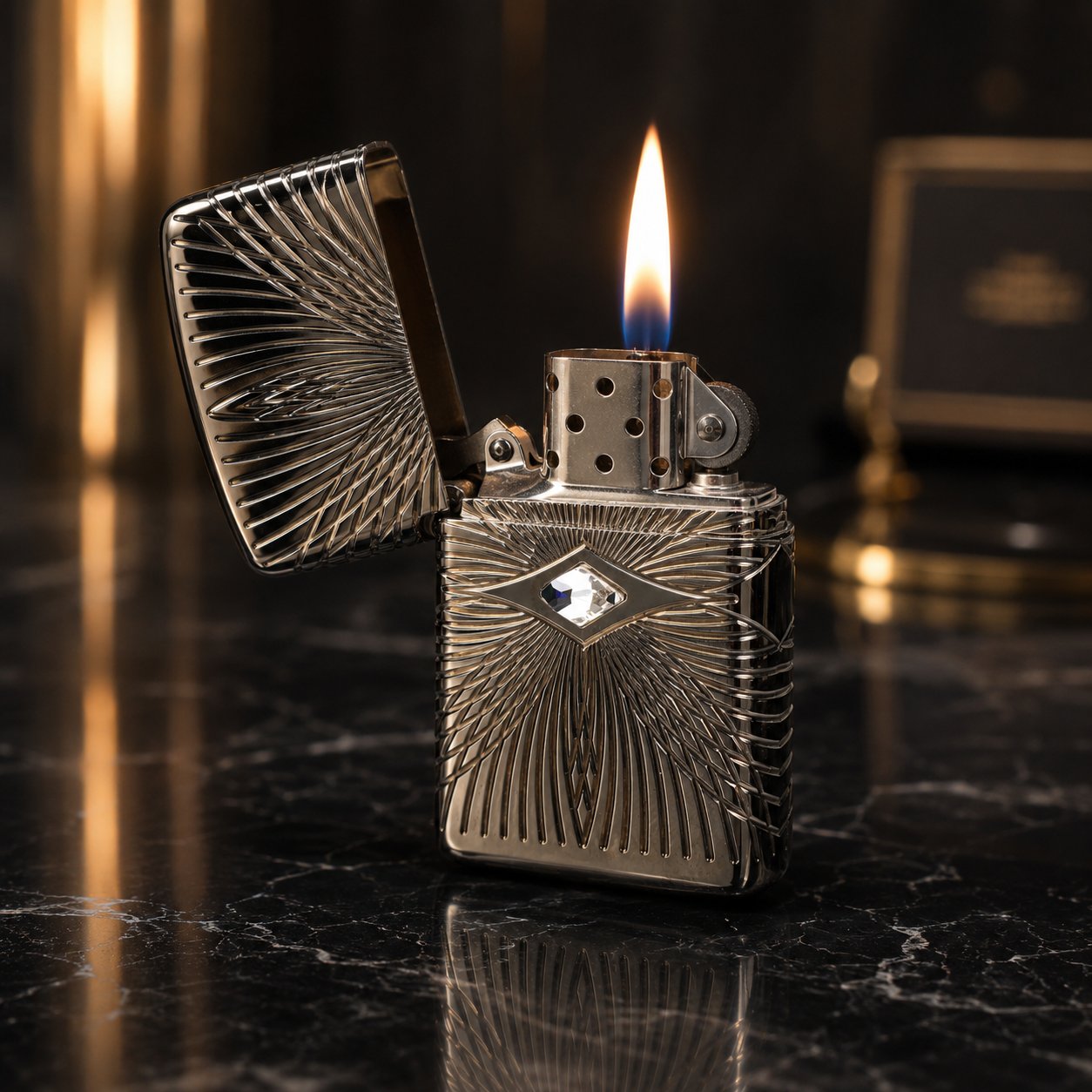 1-ates-premium-armor-zippo-cakmak-zippo-myzippo-zippo-cakmak-ates-premium-zippo-17 Black Diamond Armor Luxury 360° Zippo Çakmak - Görsel 1