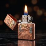 Anime Design Copper Armor Zippo Çakmak