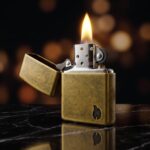 Antique Brass Flame Design Armor Zippo Çakmak