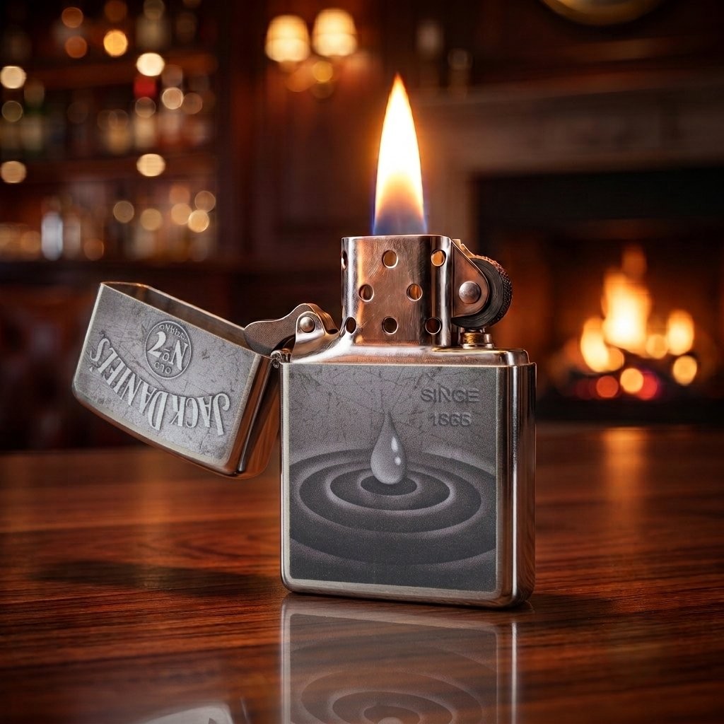 1-zippo-clasicc-klasik-zippo-ates-premium-modelleri-kalin-govdeli-orijinal-zippo-cakmaklari-ates-premium- Jack Daniel's Design Classic Zippo Çakmak - Görsel 1