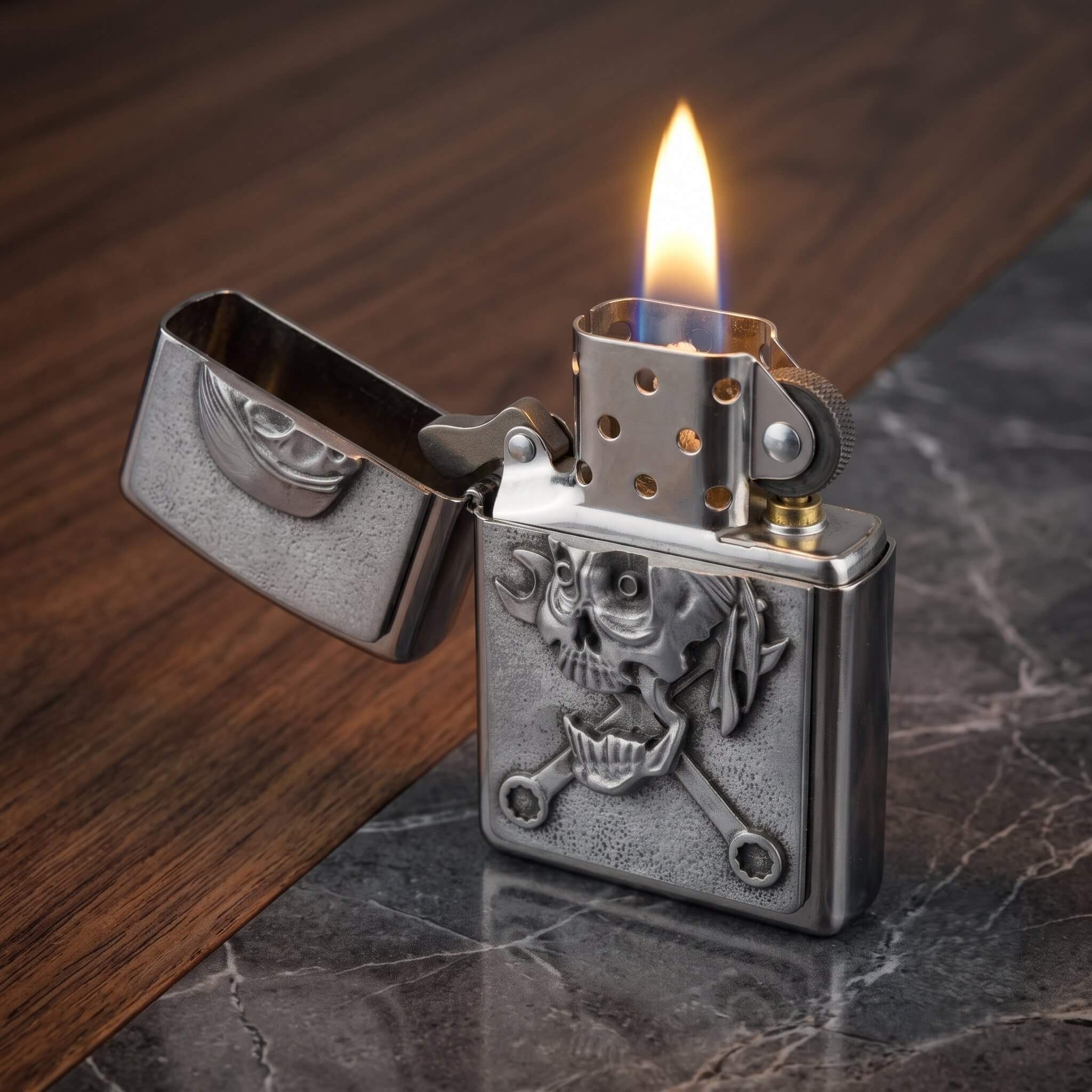 1-zippo-plakalı-zippo-ates-premium-modelleri-kalin-govdeli-orijinal-zippo-cakmaklari-ates-premium-20 Skull Plakalı Zippo Çakmak - Görsel 1