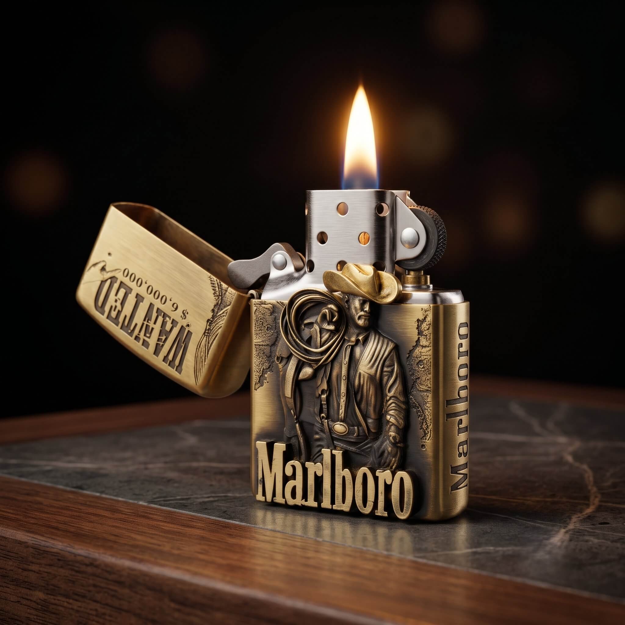 1-zippo-plakalı-zippo-ates-premium-modelleri-kalin-govdeli-orijinal-zippo-cakmaklari-ates-premium-7 Marlboro Cowboy Plakalı Zippo Çakmak - Görsel 1