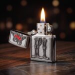 Love Skull Plakalı Zippo Çakmak