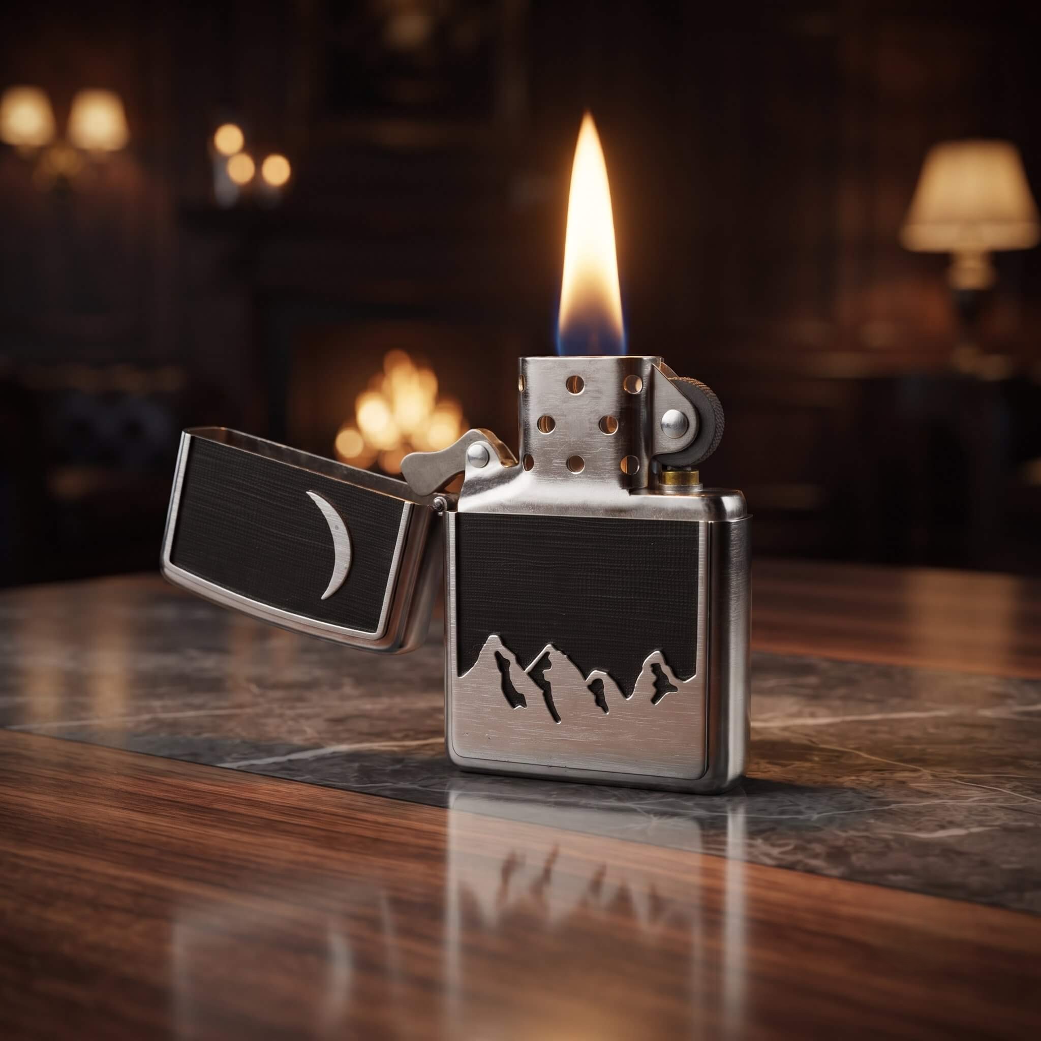 1-zippo-plakalı-zippo-ates-premium-modelleri-kalin-govdeli-orijinal-zippo-cakmaklari-ates-premium-zippo- Marlboro Moon Plakalı Zippo Çakmak - Görsel 1