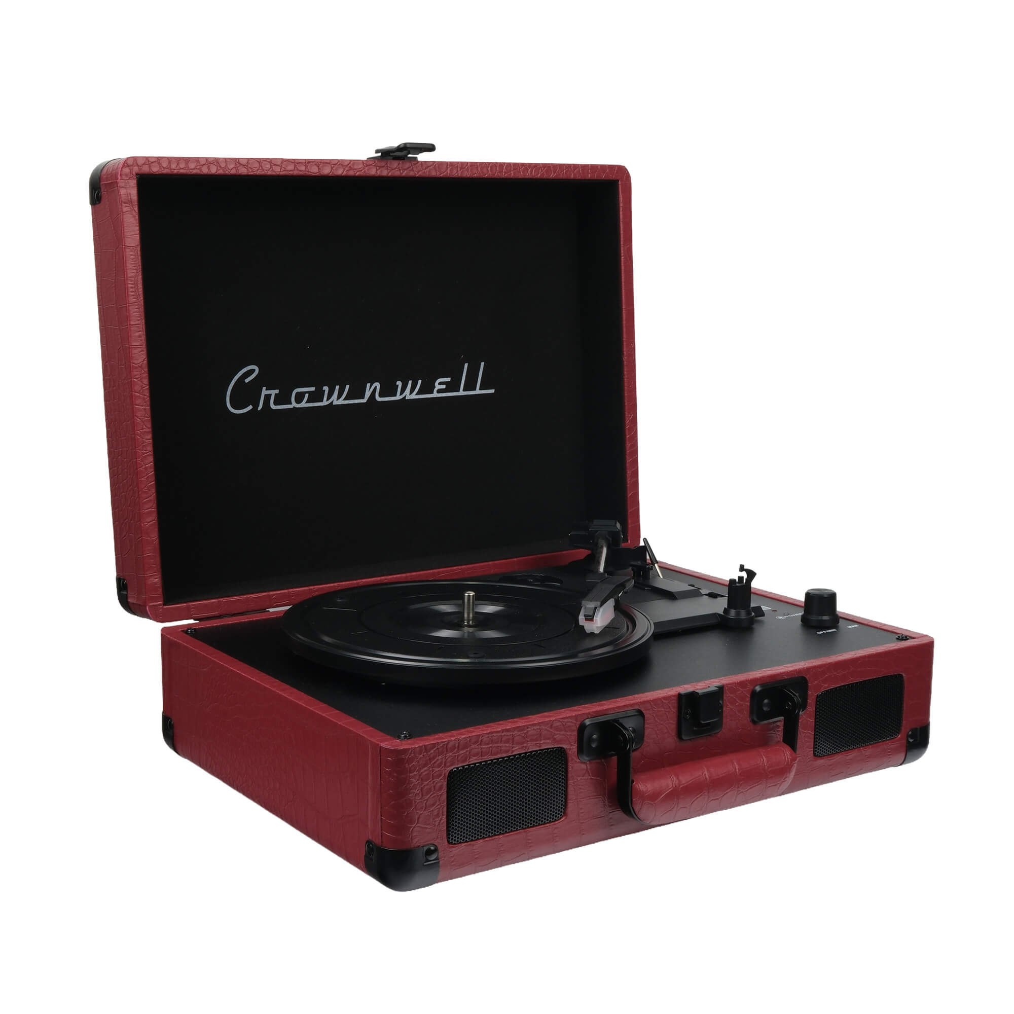 ates-premium-retro-plak-calar-kirmizi-canta-tipi-crocodile-desenli-pikap-vintage-gramofon-dekoratif-muzik-calar-nostaljik-hediyelik-esya (2) Kırmızı timsah desenli çanta tasarımlı retro plak çalar, taşınabilir vintage pikap ve dekoratif müzik çalar.