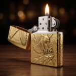 Orijinal Zippo Classic çakmak, Eagle (Kartal) Design 360° yüzey desenine sahip koleksiyonluk premium Zippo modeli – Ateş Premium.