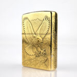 Orijinal Zippo Classic çakmak, Eagle (Kartal) Design 360° yüzey desenine sahip koleksiyonluk premium Zippo modeli – Ateş Premium.