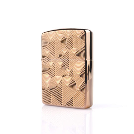 Orijinal Zippo Armor çakmak, kalın gövdeli premium Zippo çakmak modeli – Heart Design temalı Ateş Premium luxury ve limited Zippo koleksiyonu.