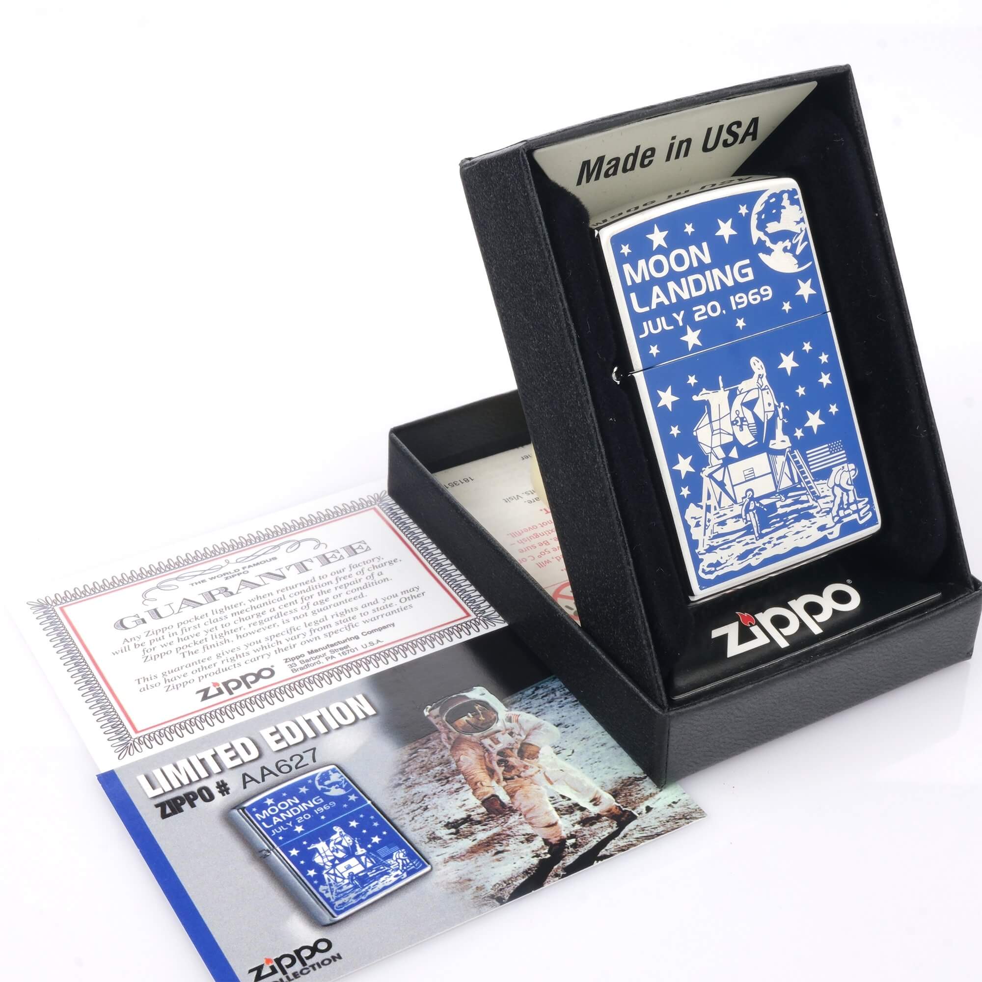 zippo-moon-landing-design-limited-edition-koleksiyonluk-collection-classic-cakmak-hediyelik-kitapcikli-booklet-orijinal-zippo-ates-premium (7) Moon Landing Limited Koleksiyonluk Zippo Çakmak (Kitapçıklı Set) - Görsel 1