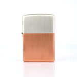Orijinal Zippo çakmak, solid sterling silver ve solid copper bimetal kasa yapısına sahip, yüksek parlak yüzeyli premium Zippo modeli – Ateş Premium.